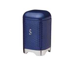 Lovello Carbon Steel Retro Sugar Jar w/ Geometric Finish - Midnight Navy