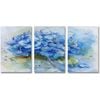 3 Set of Blue Hydrangea Floral Art Print 100% Australian Made 3 x 60x90cm  (Stretched)