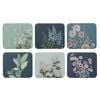 Ashdene Secret Garden Set of 6 Coasters - Blue