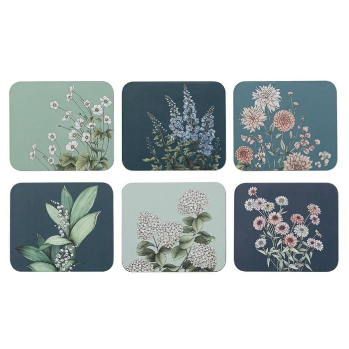 Ashdene Secret Garden Set of 6 Coasters - Blue