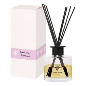 Glass Reed Diffuser - 200ml - Summer Berries - Fruity Fresh Fragrance with 8 Reeds Long Lasting Scent