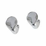 Syneco 40mm Chrome Plated Robe Hook - 2 Pack
