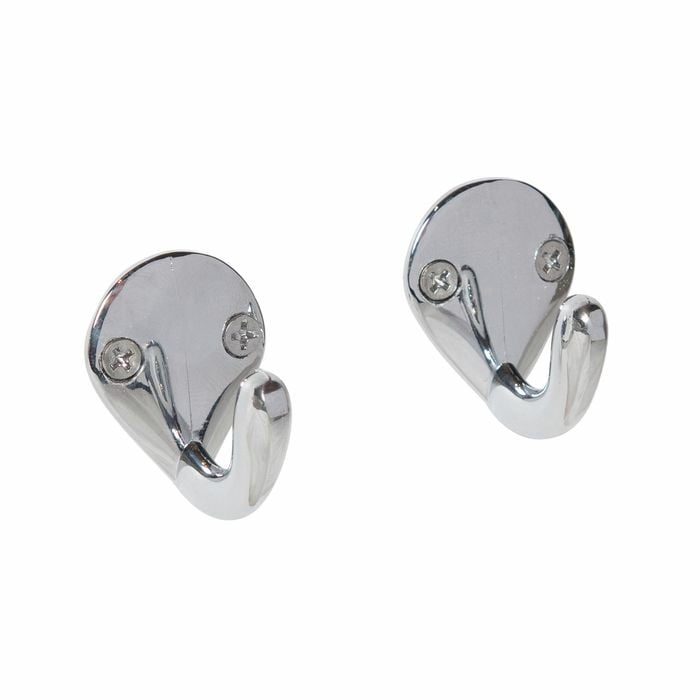 Syneco 40mm Chrome Plated Robe Hook - 2 Pack