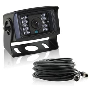 Elinz 4 PIN Heavy Duty 12V 24V CCD IR Reversing Camera 10M with built-in Microphone - Black | Wired Transmission | 10m cable