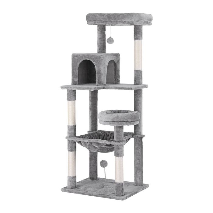 i.Pet Cat Tree 143cm Tower Scratching Post Scratcher Condo House Grey