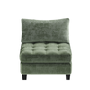 Ufurniture Armless Sofa Chenille Modular Lounge Couch with Large Cushion Single Sofa Green