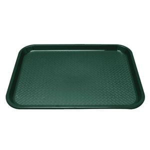 Olympia Kristallon Fast Food Tray Polypropylene Textured Surface Green 275x353mm Canteen School Tableware