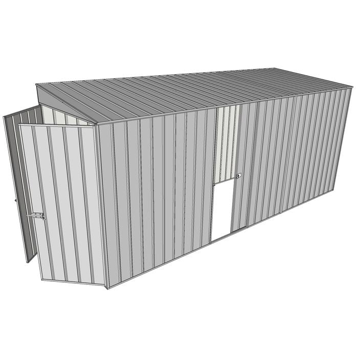 Build-a-Shed 1.5 x 4.5 x 2m Single Sliding Side Door Skillion Shed - Zinc
