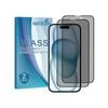 2 Pack MEZON iPhone 15 (6.1") Privacy Anti-Spy Full Cover Tempered Glass