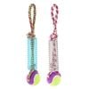 2PK Paws And Claws 36x7x7cm Sparkle Rubber Tugger Dog/Pet Toy w/ Tennis Ball Assorted