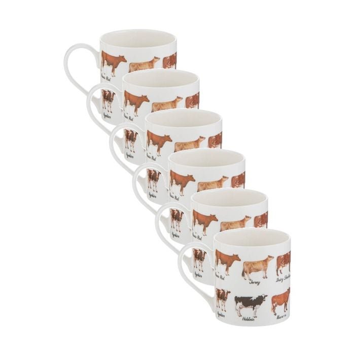 6x Ashdene Best In Breed Farm Drinking Mug Cup Dairy Cow Animal Art