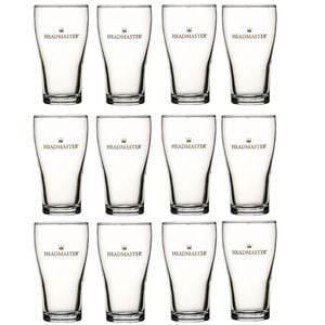 Crown Nucleated Headmaster Beer Conical Glasses 425ml | Set Of 12