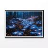Glowing Mushrooms and Flowers  Print 100% Australian Made 90x60cm  (Poster)