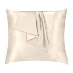 LINENOVA 2pcs Luxury Silk Satin Pillow Cases Pillowcase Cushion Covers - European,Ivory