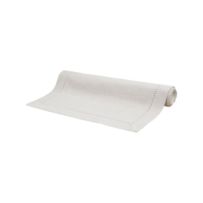 Madras Link Jetty Cotton Table Runner 140x35cm White