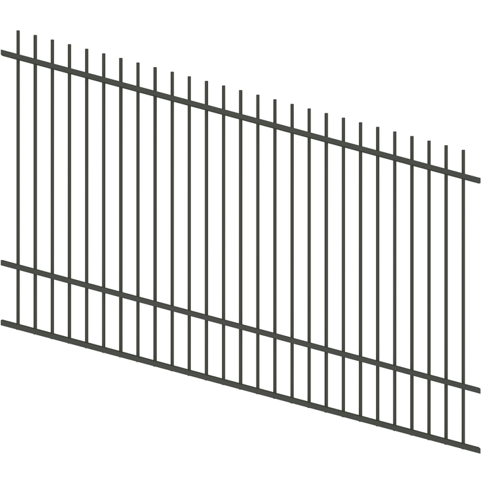 ProtectorAl 1201 - 2400 x 1500mm Woodland Grey Raked Up to 15º Picket Top Pool Fence Panel