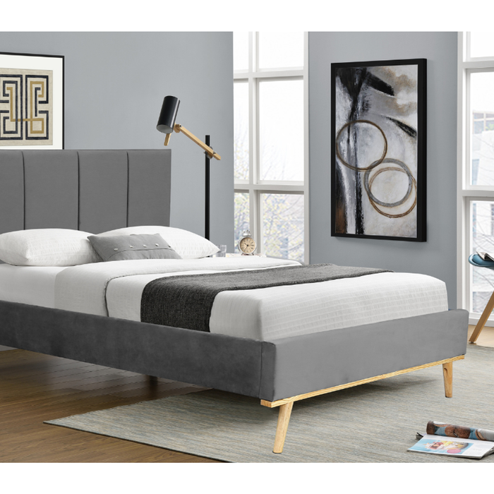Matthew Plush Vevlet Fabric bed-Double