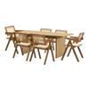 Oikiture 7PCS Dining sets 180cm Rectangular Table with Chairs Wooden Walnut