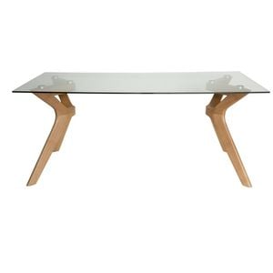 SK Designer Living | Murf Collection | Rectangular Glass Dining Table | 180cm - Natural