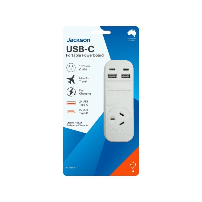 Jackson USB-C Portable Powerboard - Single Outlet
