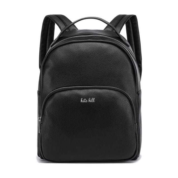 Kate Hill Women's Pepper Pebble Vegan Leather Structured Backpack Black