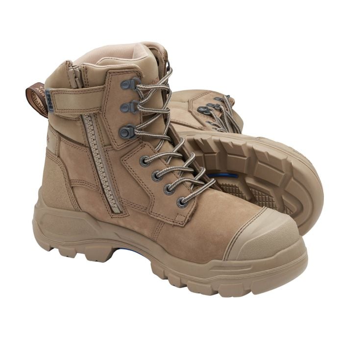 Blundstone Unisex Stone RotoFlex 9063 Zip Side Safety Boot - UK Size 8
