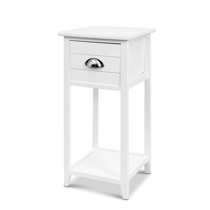 Artiss Thyme White 1 Drawer Bedside Table