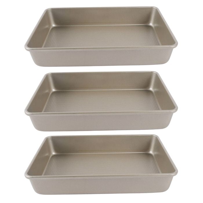 3PK Urban Kitchen Rose Gold Deep Pan Cooking Tray 34x24cm