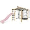 Lifespan Kids Orangutan Monkey Bars Jungle Gym Climbing Frame with 2.2m Pastel Pink Slide