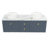 New England Joinery 1500mm Diadem Vanity Double Basin SilkSurface Top Wall Hung