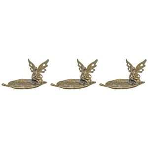 3PK LVD Metal Leaf Trinket w/ Tinkerbell Home Decor 14cm - Gold