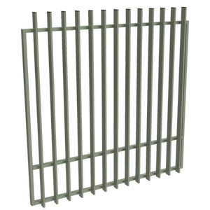 ProtectorAl 1201-1500W x 1500H Pale Eucalypt Aluminium Radiator Garden Gate