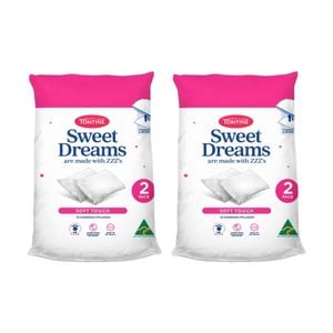 2x 2pc Tontine Sweet Dreams Soft Touch Bedding Pillows Set Medium