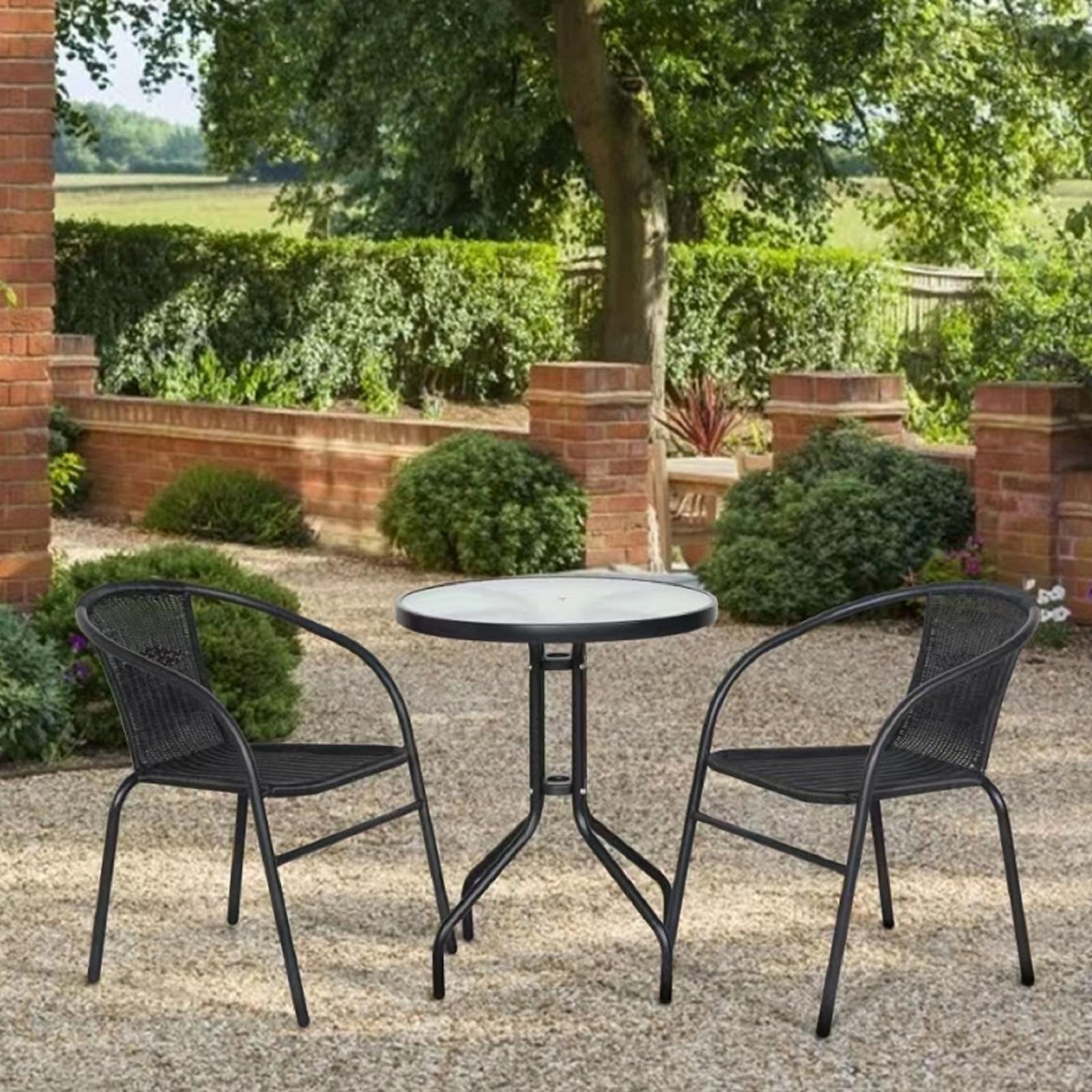 Marquee Black 3 Piece Wicker Bistro Set Bunnings Australia