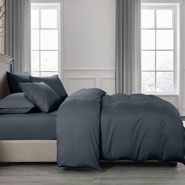 Royal Comfort 2000TC 6 Piece Bamboo Sheet & Quilt Cover Set Charcoal Queen