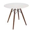 Sk Designer Living | Replica Eames Eiffel Round Wood Dining Table | 80cm - Walnut & White