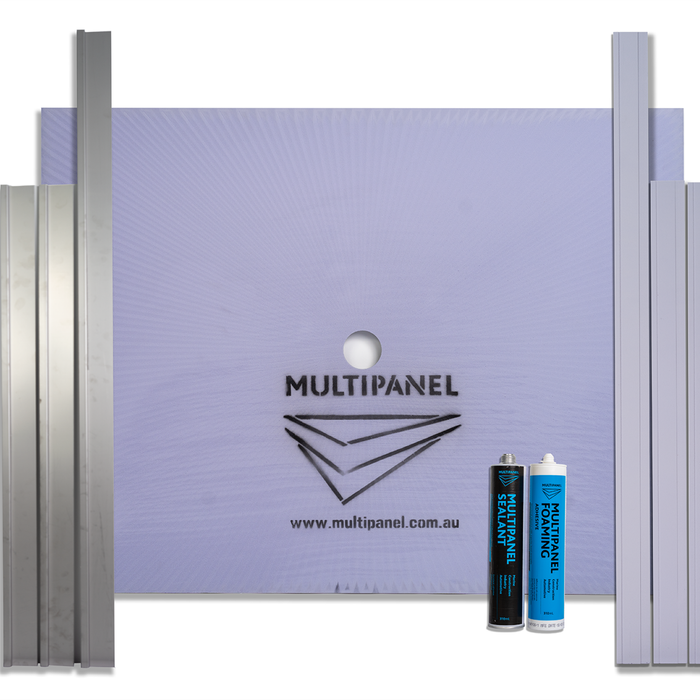 Multipanel 900 x 900mm Standard Centre Outlet Shower Base Kit