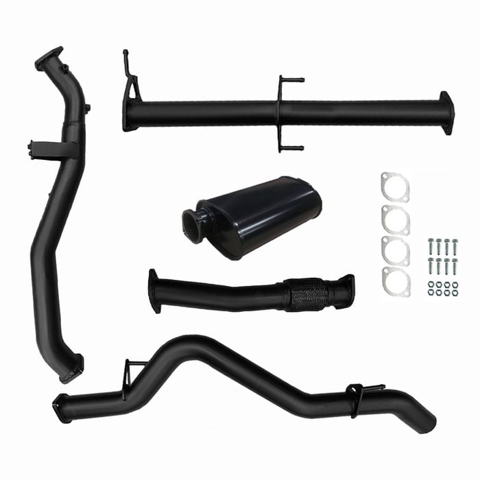 Ignite Exhausts Turbo Back For Mitsubishi Mr Triton 2.4l 3" No Cat & Muffler Black Aluminised Steel