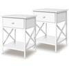ALFORDSON 2x Bedside Table Industrial White