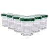 Argon Tableware Glass Jam Jars with Green Lids - 30ml - Pack of 6