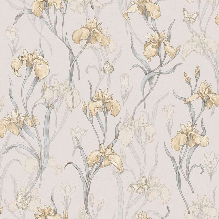 Wallpaper Trader Iris Wallpaper Roll 10.05m x 53cm, Gold