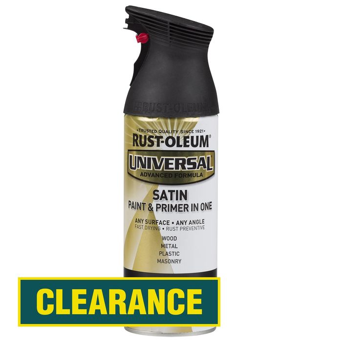 Rust-Oleum 340g Black Satin Universal Spray Paint And Primer