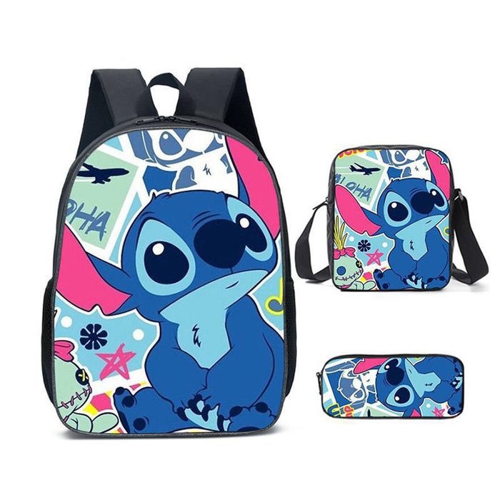 Catzon Cartoon Backpack Set With Shoulder Bag & Pencil Bag Adjustable-c