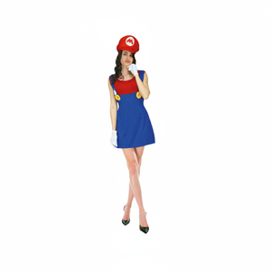 More Than Party Adult Costume Red Plumber Girl Outfit One Size Fit Most Adults