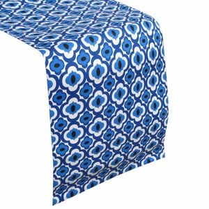IDC Homewares 100% Cotton Printed Table Runner Azure Blue