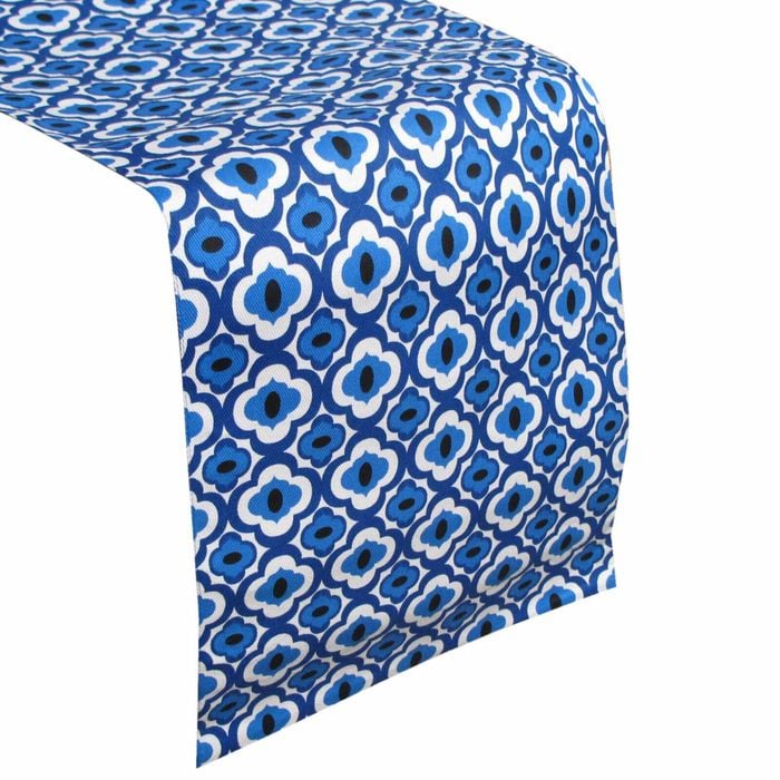 IDC Homewares 100% Cotton Printed Table Runner Azure Blue