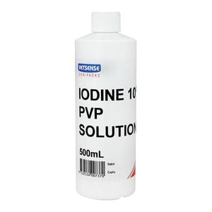 Vetsense Gen-packs Iodine 10% Pvp Solution Wound Care For Animals 500ml
