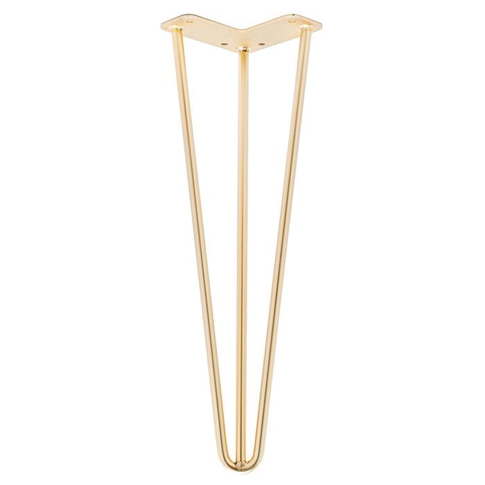Taskmaster 400 x 10mm Brushed Brass Steel Hairpin 3 Leg