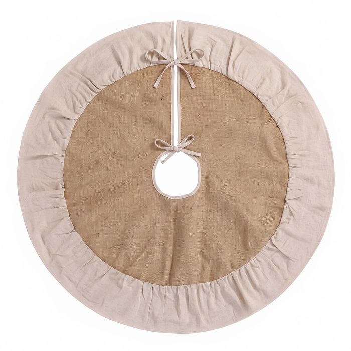 Jingle Jollys 90cm Christmas Tree Skirt Linen Christmas Tree Mat Xmas Decorations Ornaments