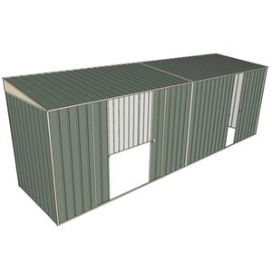 Build-a-Shed 1.5 x 6 x 2m Skillion Double and Single Sliding Side Doors Shed - Green